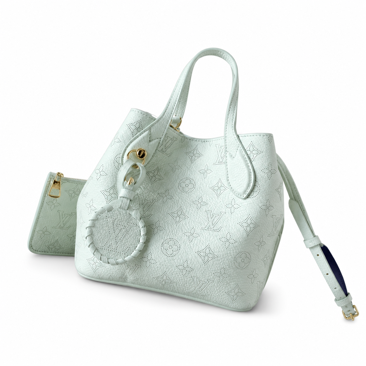 Louis Vuitton Blossom PM — Mahina Perforated Leather in Vert d’Eau with Braided Key Charm