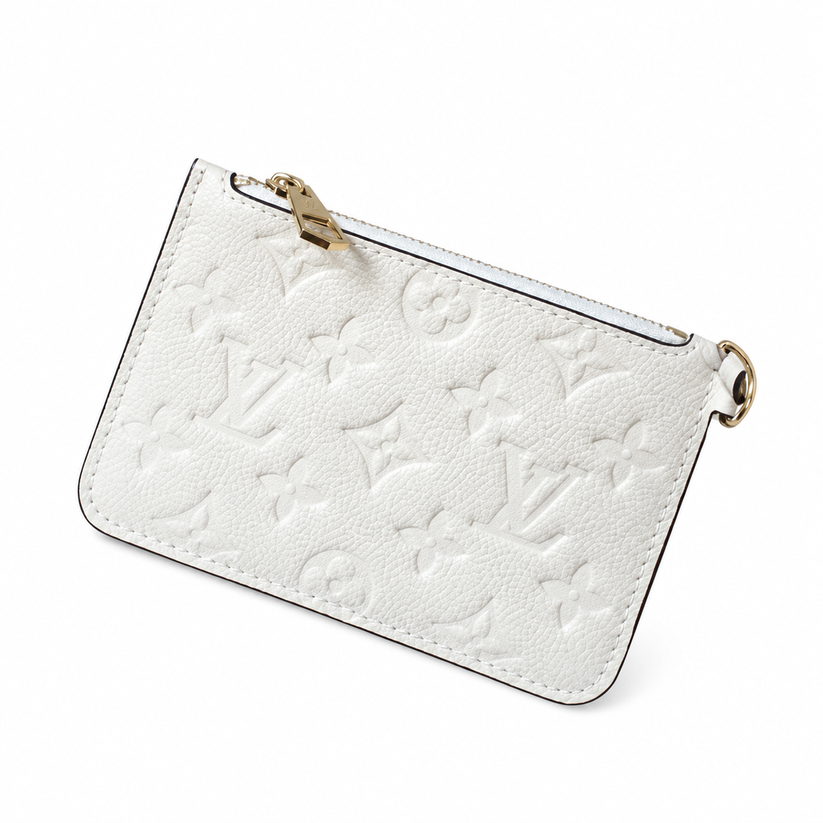 Louis Vuitton NéoNoé MM — Blanc Ivoire Empreinte, Braided Gold Drawstring & Black Handles
