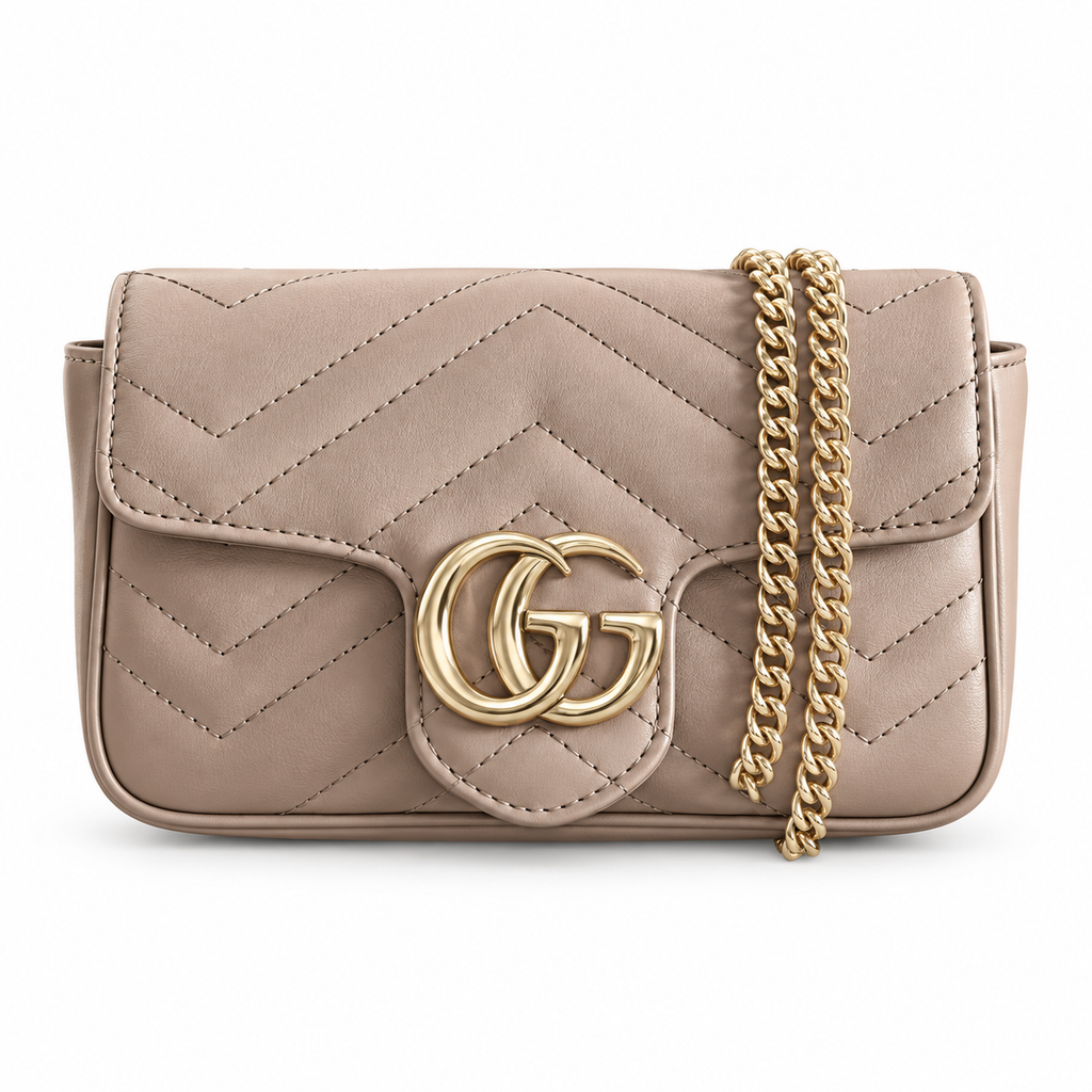 Gucci GG Marmont Mini Bag in Nude Rose with Gold Hardware