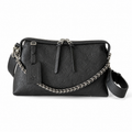 Louis Vuitton Mahina Belt Bag — Noir Black Triangular Cone, Silver Chain & Adjustable Belt Strap