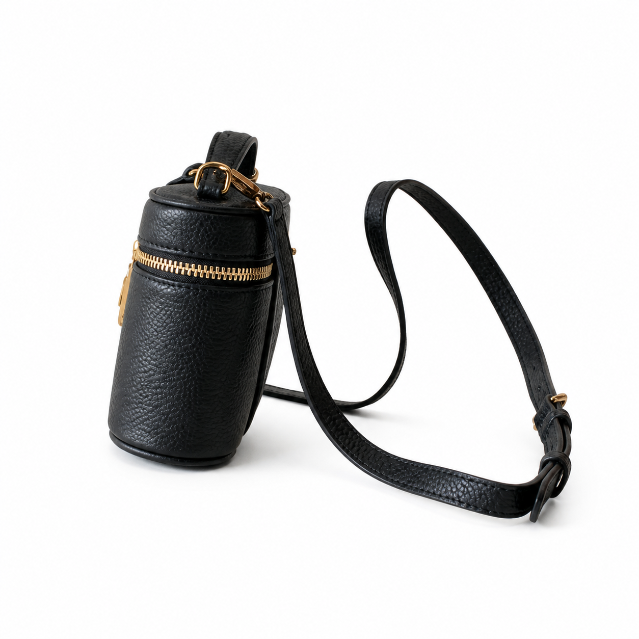 Louis Vuitton Oval Crossbody — Black Empreinte, Antique Gold Padlock & Zip