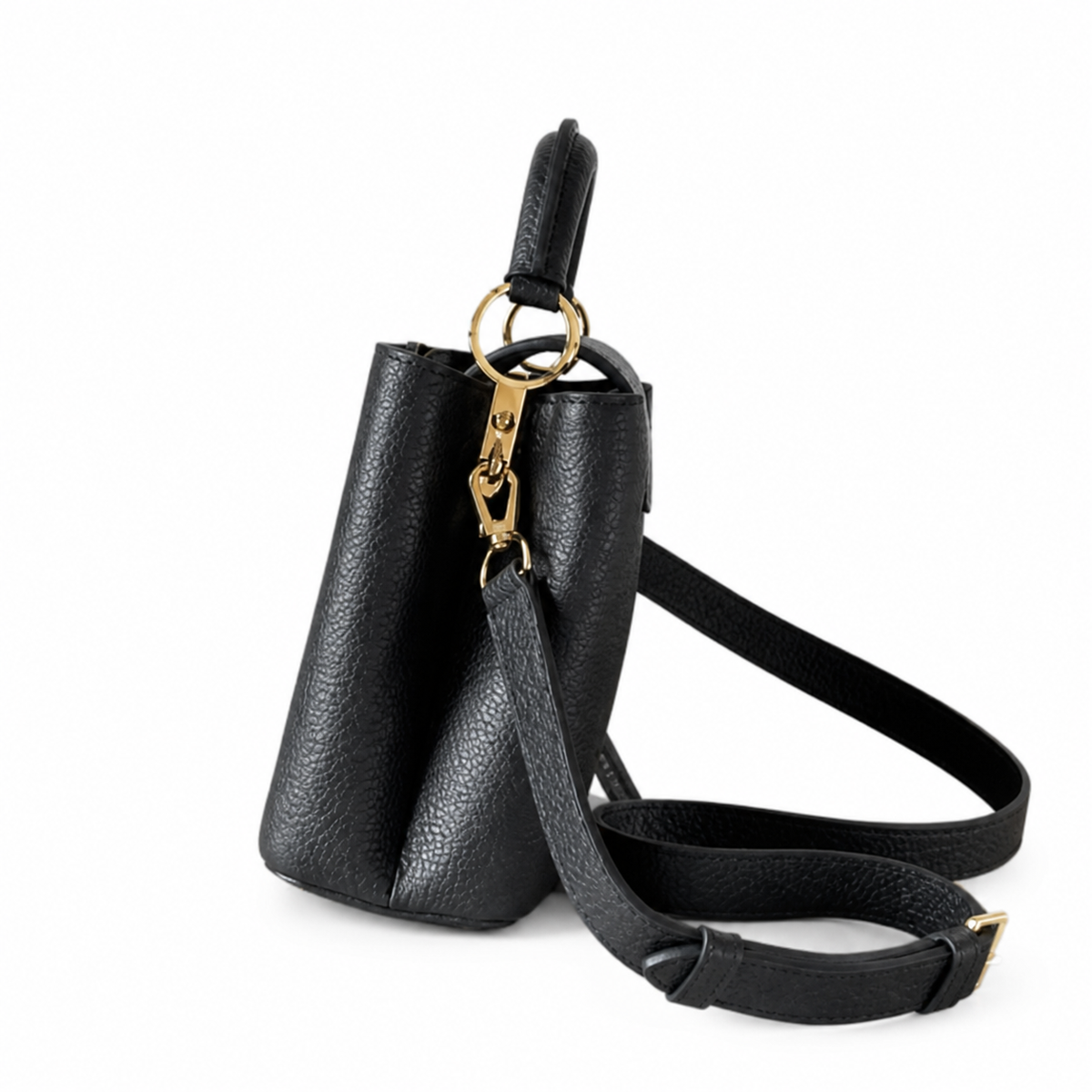 Louis Vuitton Capucines BB — Noir Taurillon, Gold Push-Lock & Mini Padlock