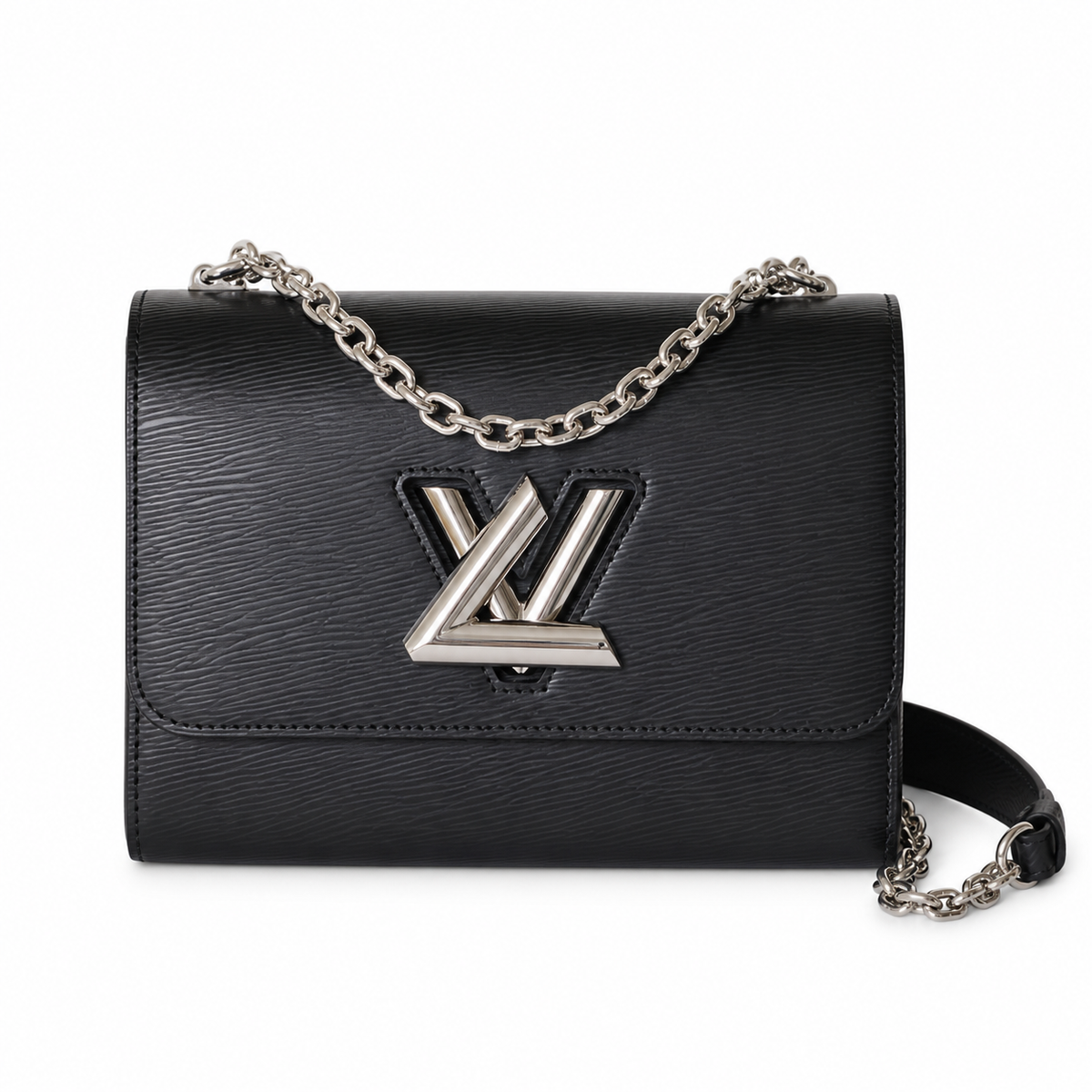 Louis Vuitton Twist MM — Noir Black Epi Leather, Silver Chain