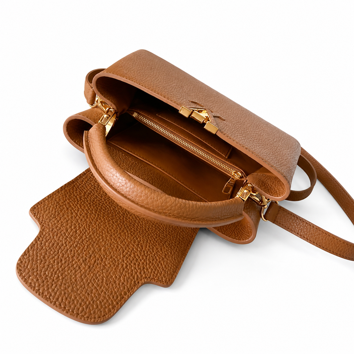 Louis Vuitton Capucines BB & Mini — Caramel Taurillon, Gold LV Clasp & Tonal Design