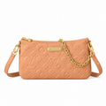 Louis Vuitton Milla MM — Caramel Miel Empreinte, Gold Chain & Adjustable Leather Strap