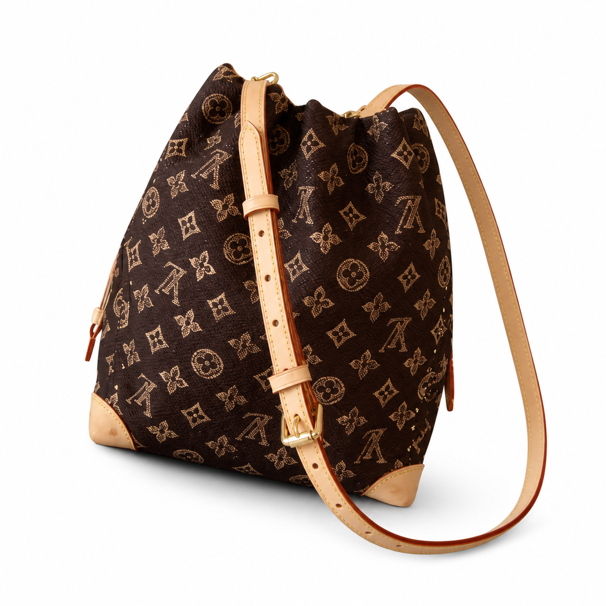 Louis Vuitton Noé BB — Monogram Idylle, Vachetta Braided Chain Handle, LV Horseshoe Clasp & Grey Interior