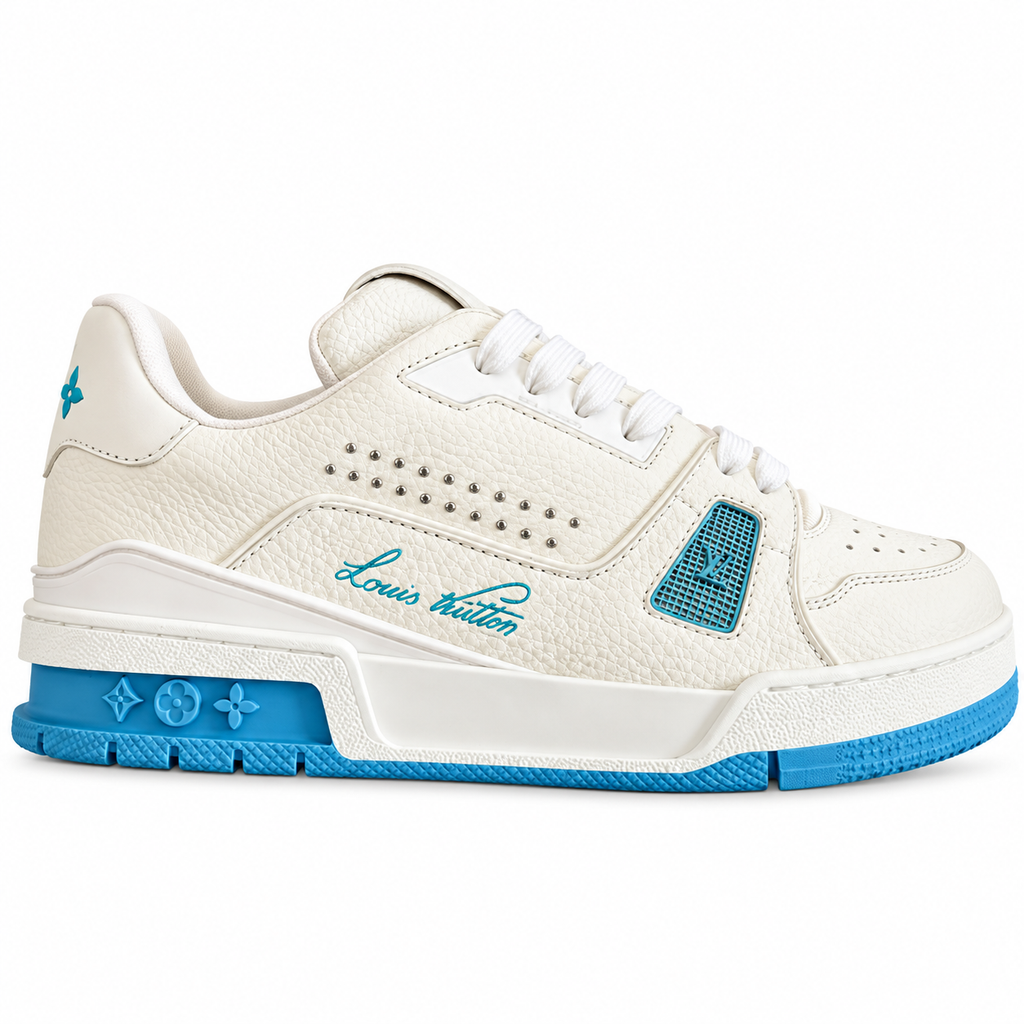 Louis Vuitton Trainer White Turquoise Sneakers