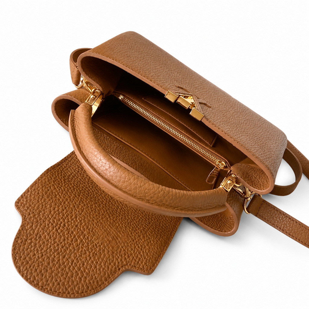 Louis Vuitton Capucines BB — Taurillon Leather in Caramel with Tonal LV Clasp & Gold Hardware