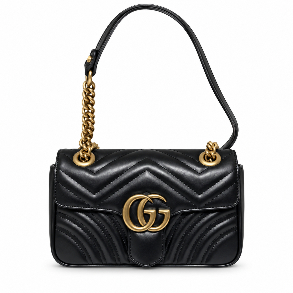 Gucci GG Marmont Small Flap Bag in Black Matelassé