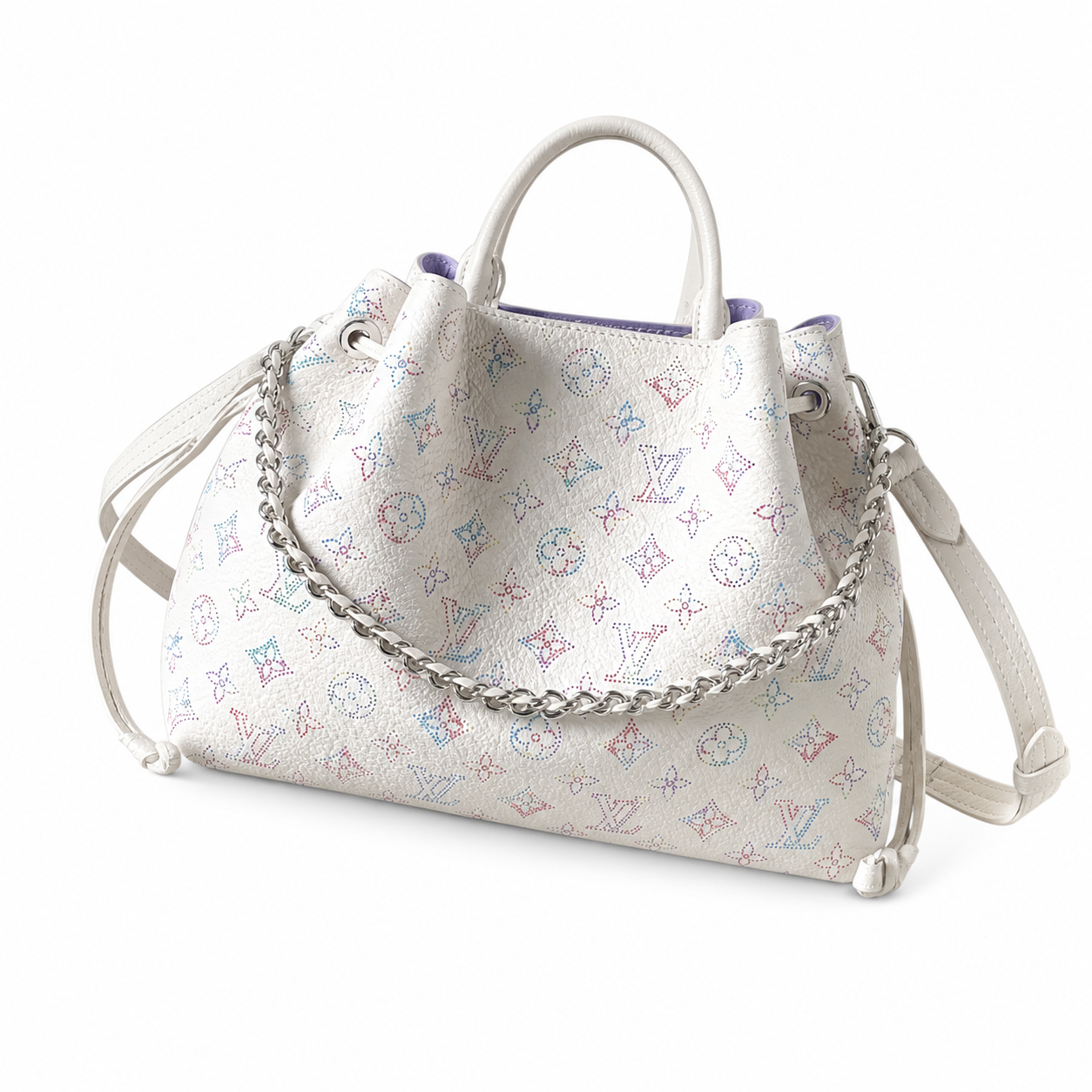 Louis Vuitton Bella Tote — Mahina Perforated Leather with Multicolor Crystal Monogram