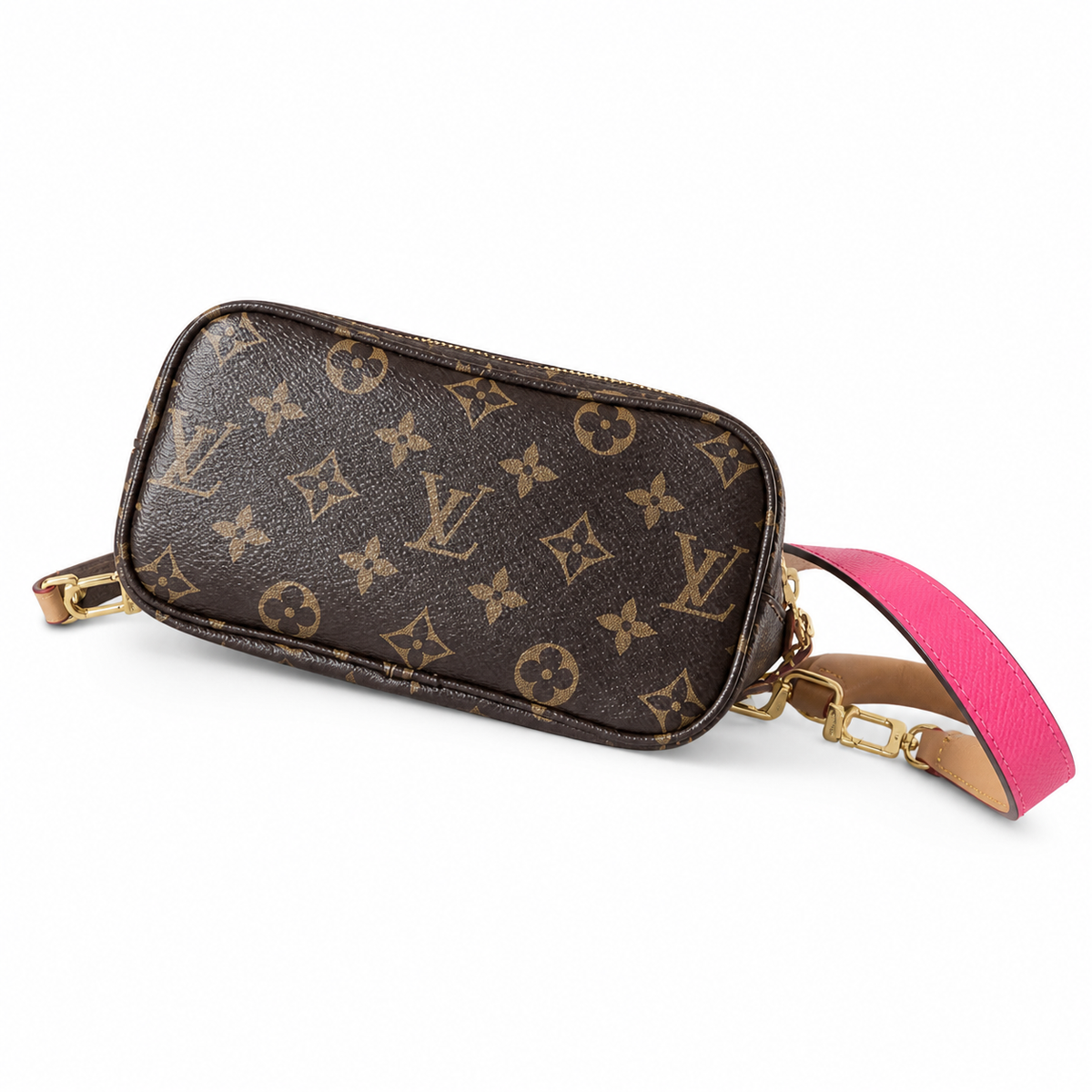 Louis Vuitton Fuchsia Mini Tote — Grain Leather, LV 1854 Heritage Label, Tonal Handles & Monogram Strap