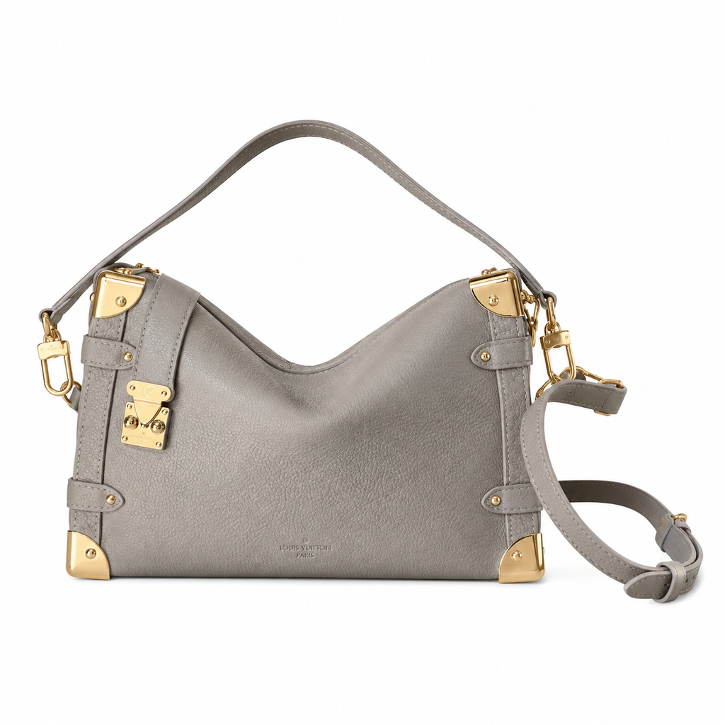 Louis Vuitton Soft Trunk — Tourterelle Grey Taurillon, Gold Corner Fittings & Chain Strap