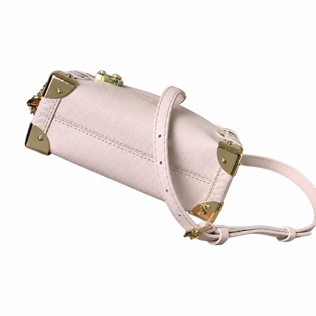 Louis Vuitton Soft Trunk — Rose Ballerine Empreinte, Gold Corner Fittings & Chain Strap