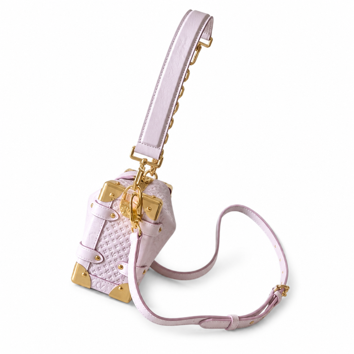Louis Vuitton Petite Malle Souple — Monogram Velvet in Rose Poudre with Gold Hardware