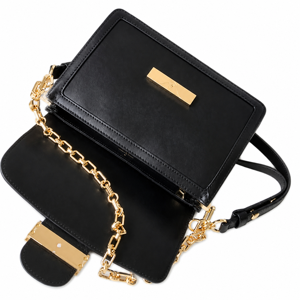 Louis Vuitton Dauphine MM — Noir Smooth Calfskin, Gold Dauphine Lock & Tonal Black