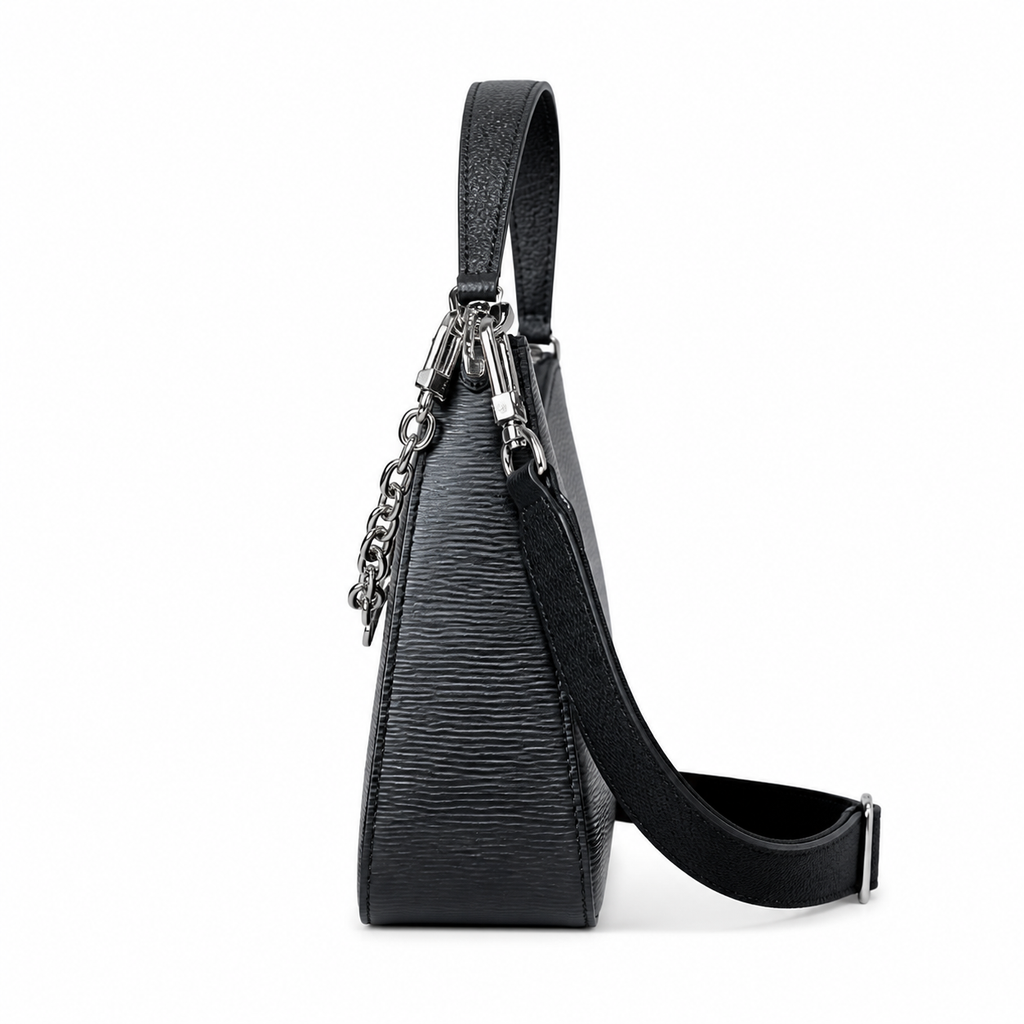 Louis Vuitton Croisette — Noir Epi Leather & Monogram Canvas Strap