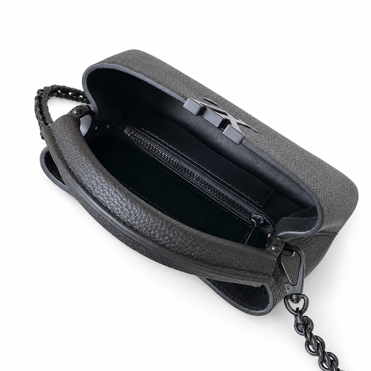 Louis Vuitton Capucines Mini — Noir Taurillon, Matte Black LV Turn-Lock & Black Chain Strap