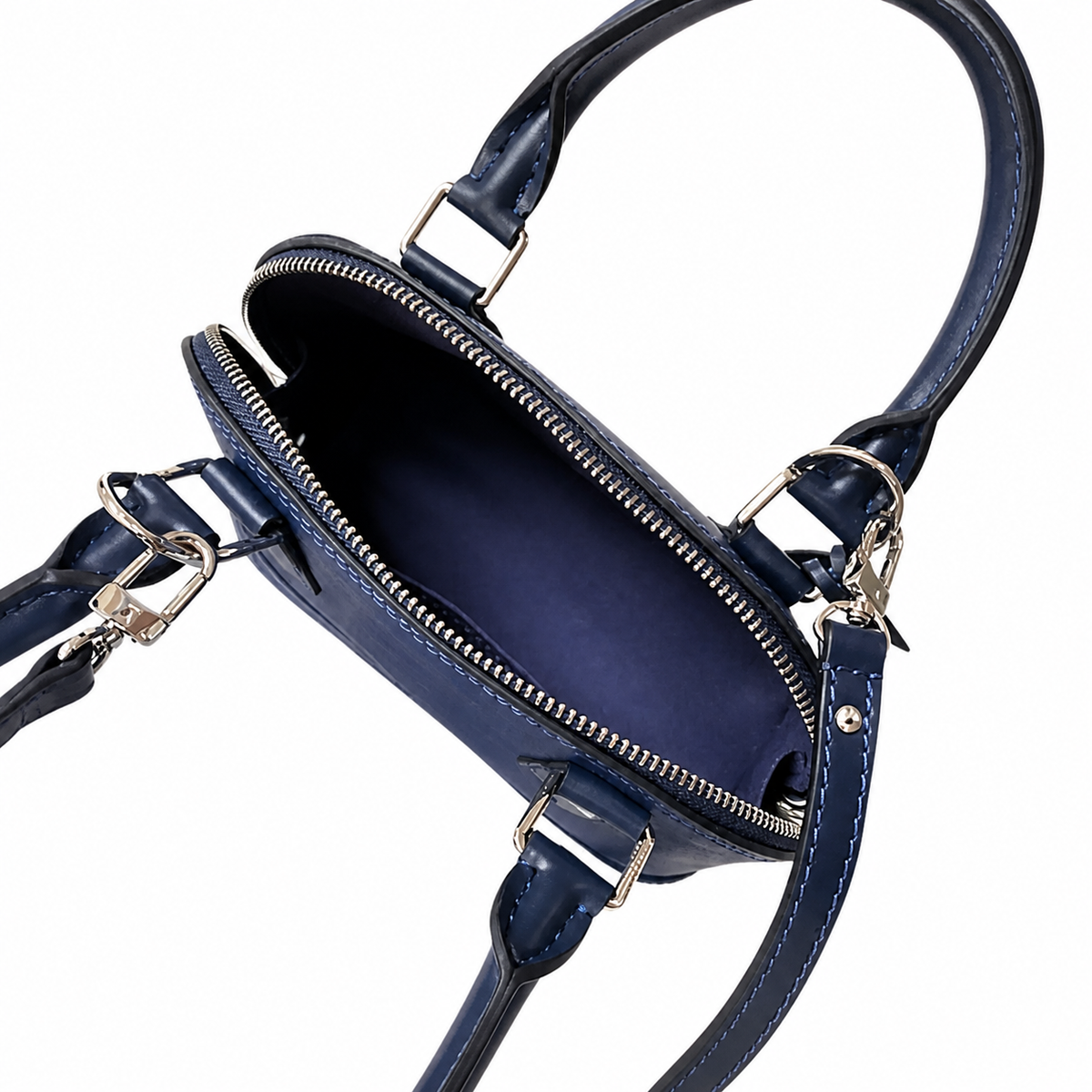 Louis Vuitton Alma BB — Epi Leather in Indigo with Silver Lock & Key