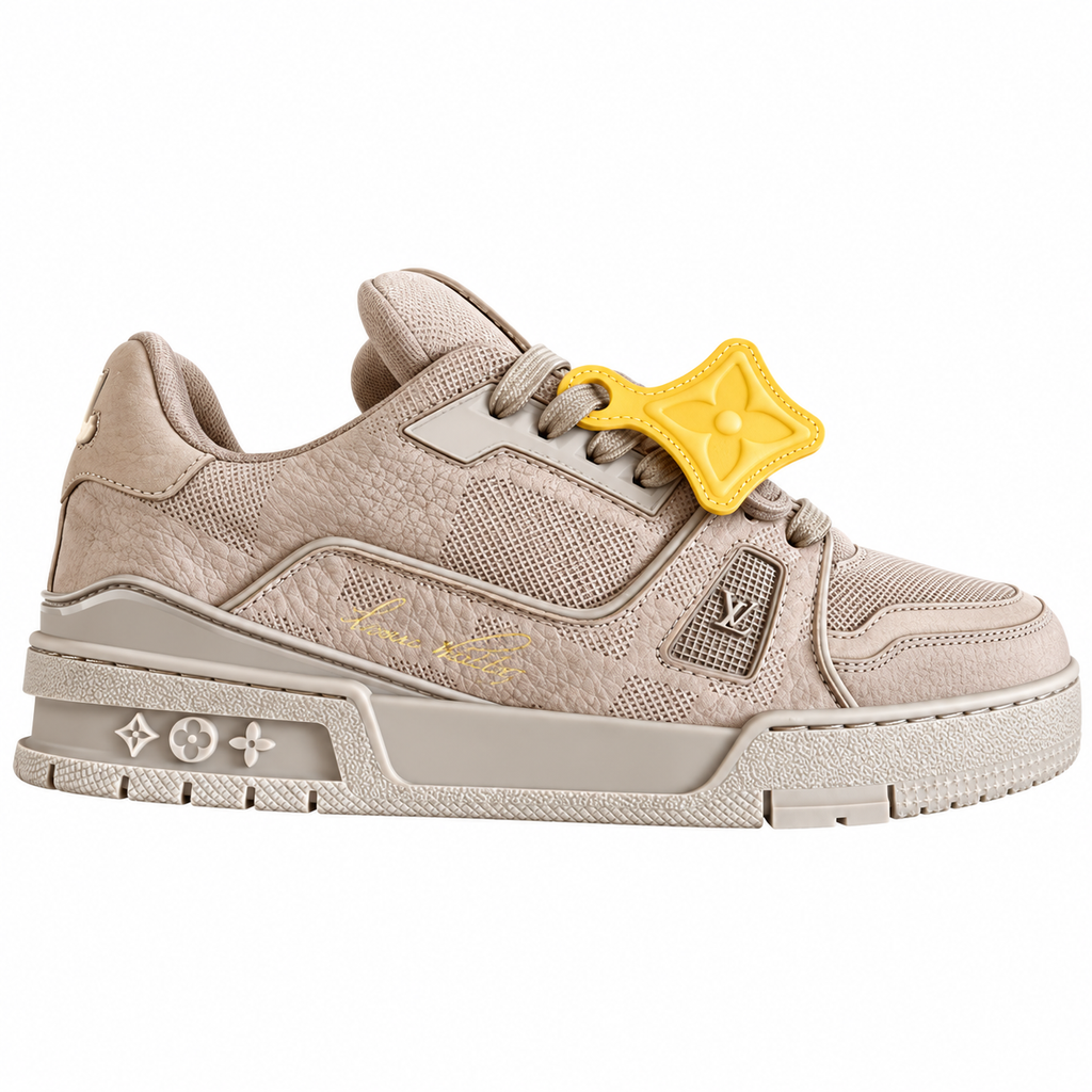 Louis Vuitton Trainer Taupe Textured Sneakers