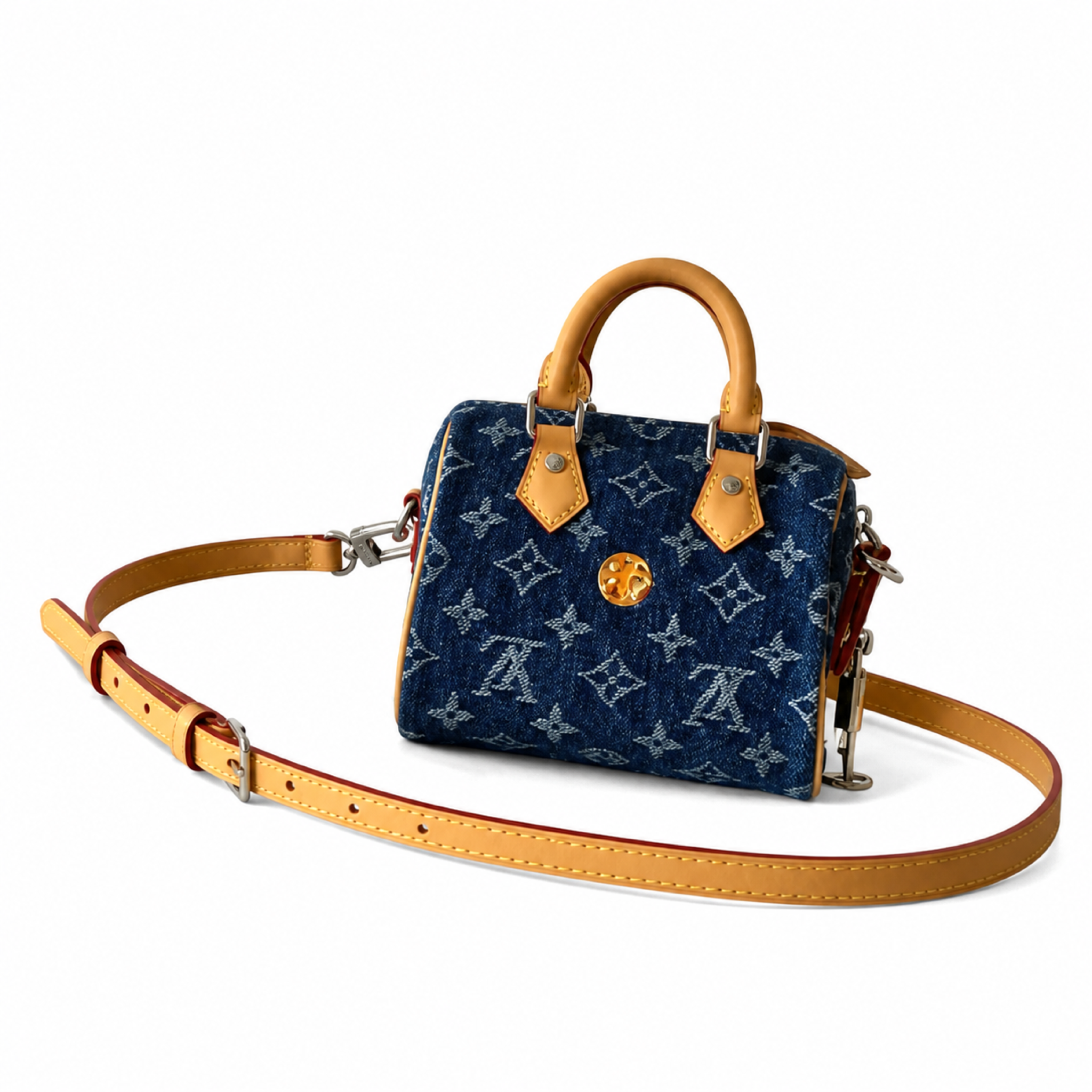 Louis Vuitton Speedy Bandoulière 18 — Monogram Denim in Bleu with Vachetta Trim