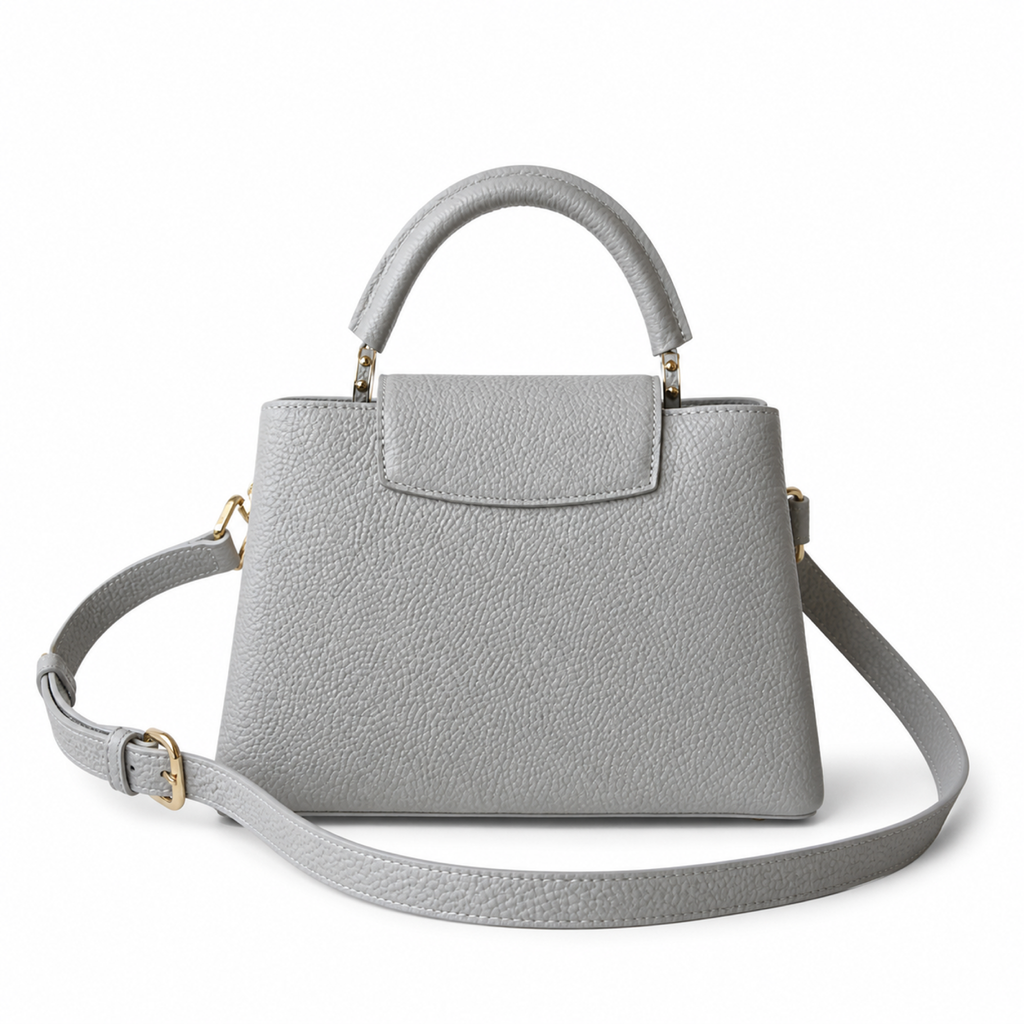 Louis Vuitton Capucines — Taurillon Leather in Perle with Pearl Flower Chain & Pink Leather Weave