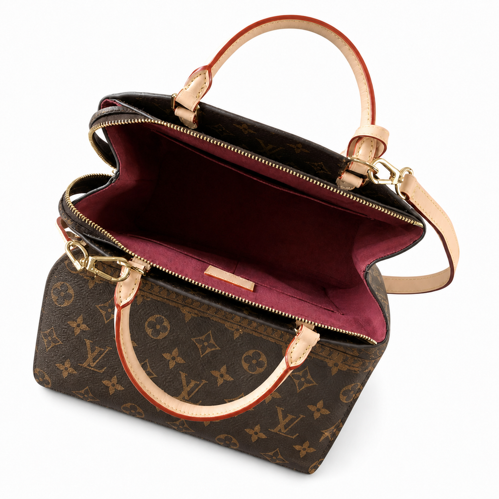 Louis Vuitton Montaigne — Monogram Canvas, Vachetta Handles & Gold Padlock Tag | MM & PM