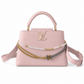 Louis Vuitton Capucines — Rose Poudre Taurillon, Pearl Charm & Dual Chain
