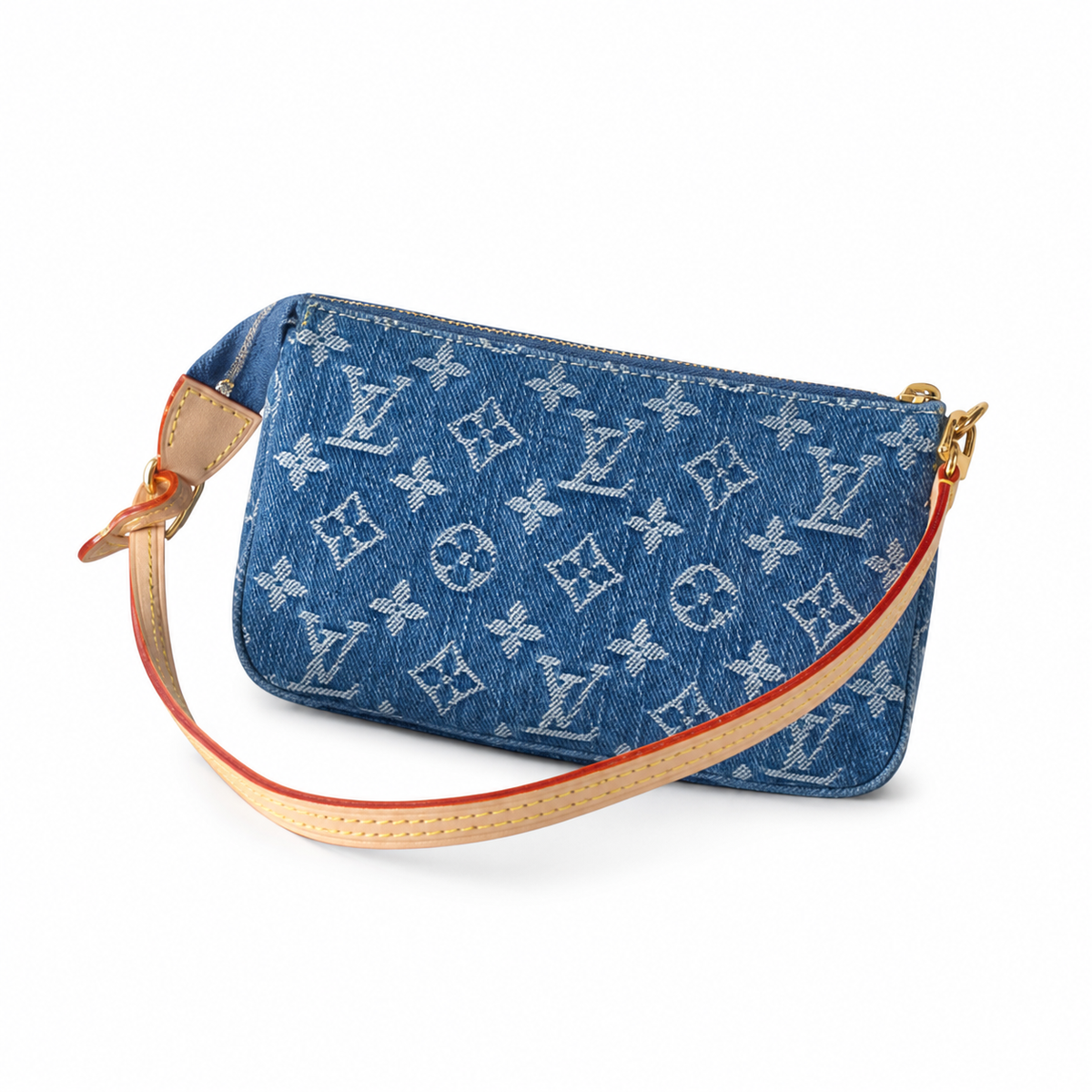 Louis Vuitton Félicie Pochette — Monogram Denim Blue & Vachetta