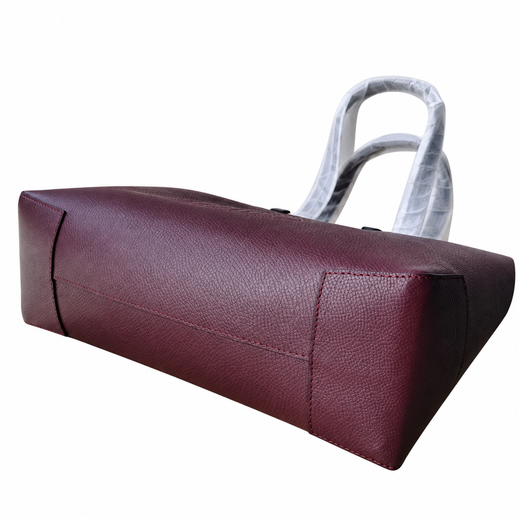 Burberry Heritage Crest Burgundy Tote Bag
