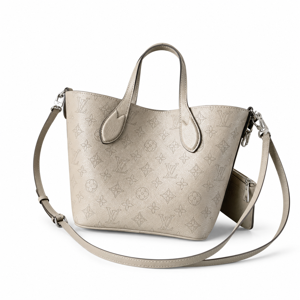 Louis Vuitton Blossom PM — Mahina Perforated Leather in Galet with Braided Key Charm