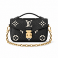 Louis Vuitton Giant Monogram Flap — Black Empreinte, Chunky Gold Chain & Square Turn-Lock