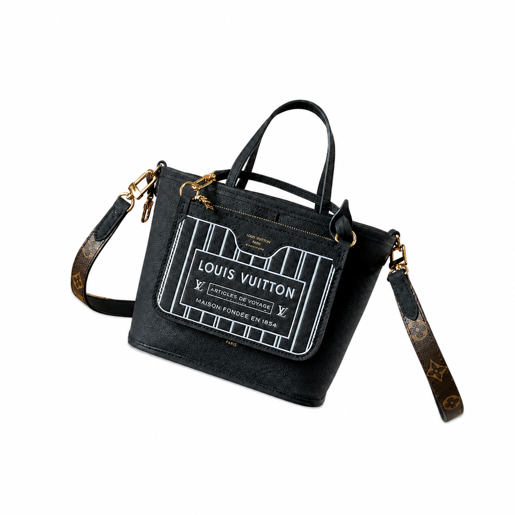 Louis Vuitton Monogram Clutch — Dark Brown Leather Edge Trim, Wristlet Strap & Full-Length Gold Zipper