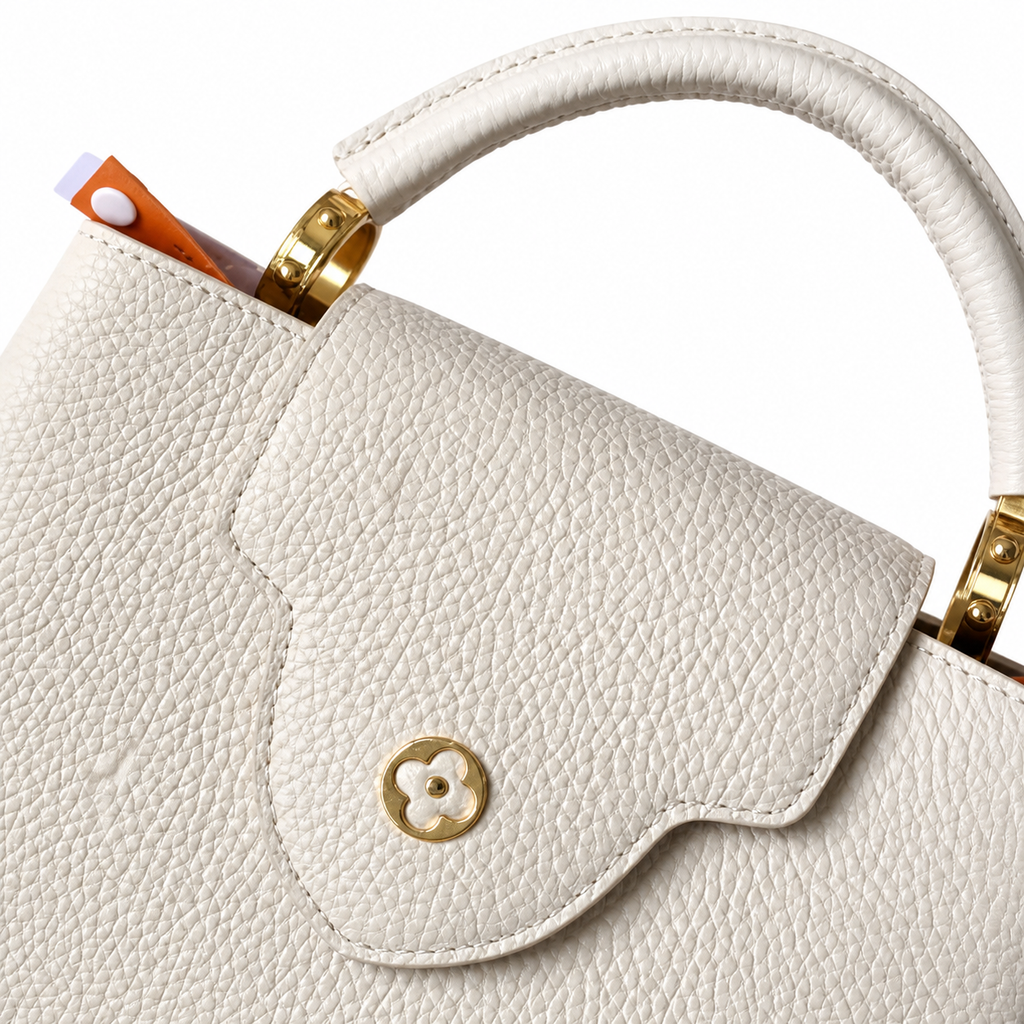 Louis Vuitton Capucines BB — Taurillon Leather in Crème with Gold LV Clasp & Wide Strap