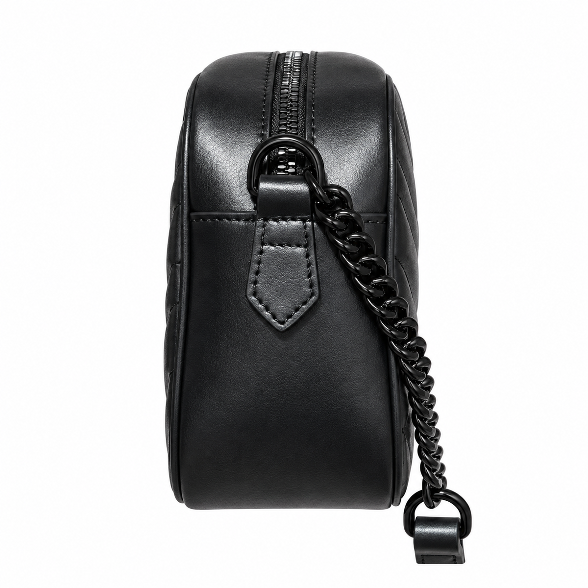 Gucci GG Marmont Small Camera Bag in Tonal Black with Black Hardware