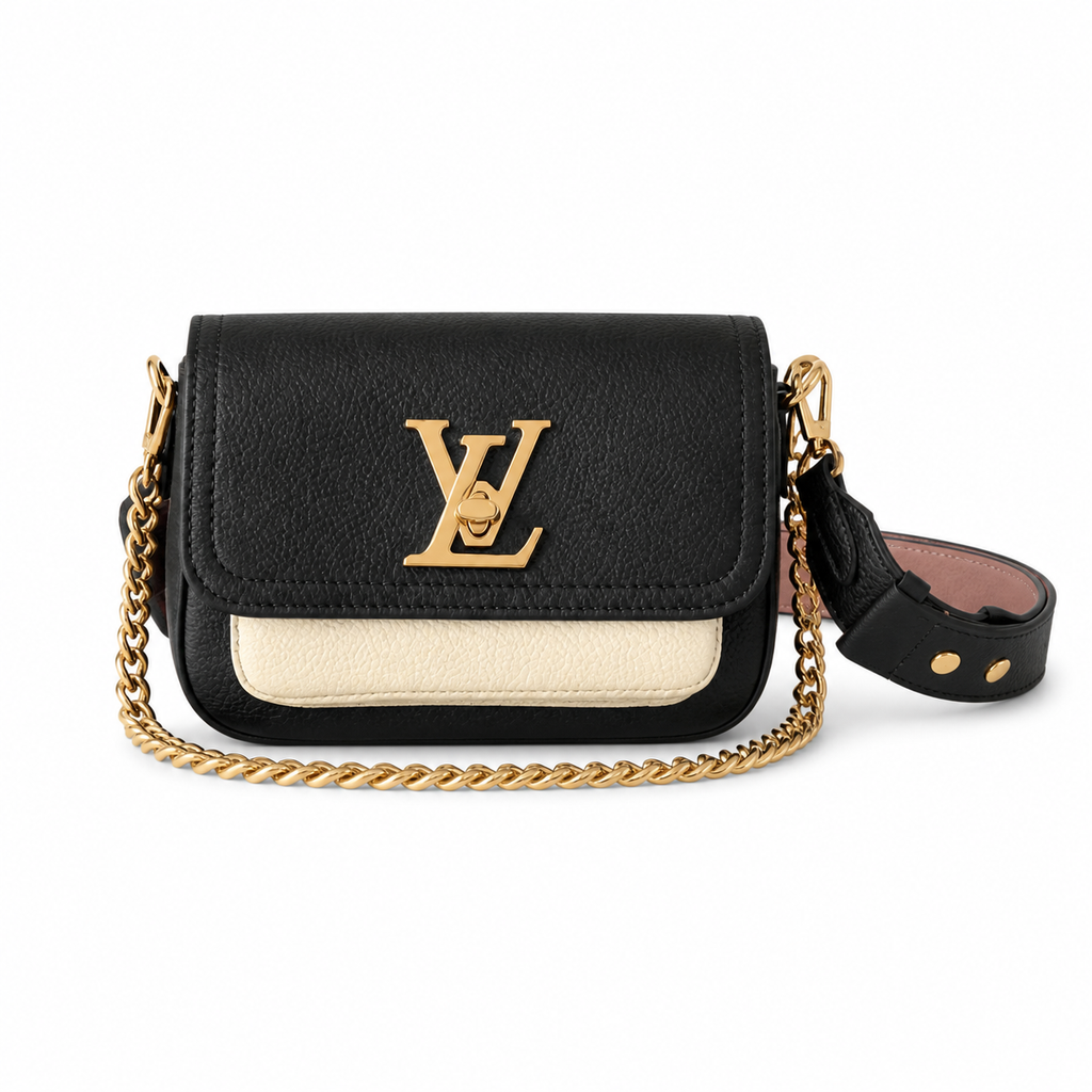 Louis Vuitton Lockme City — Noir & Crème Two-Tone Calfskin