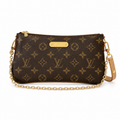Louis Vuitton Favorite MM — Monogram Canvas, Vachetta Trim, Gold Chain & Multi-Compartment Interior