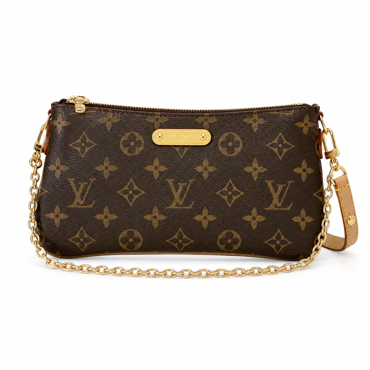 Louis Vuitton Favorite MM — Monogram Canvas, Vachetta Trim, Gold Chain & Multi-Compartment Interior
