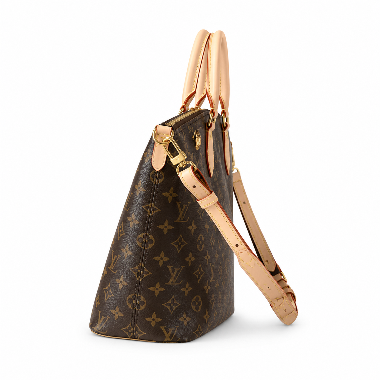 Louis Vuitton Boétie MM — Monogram Canvas, Vachetta Border Trim & Leaf Tab Handles