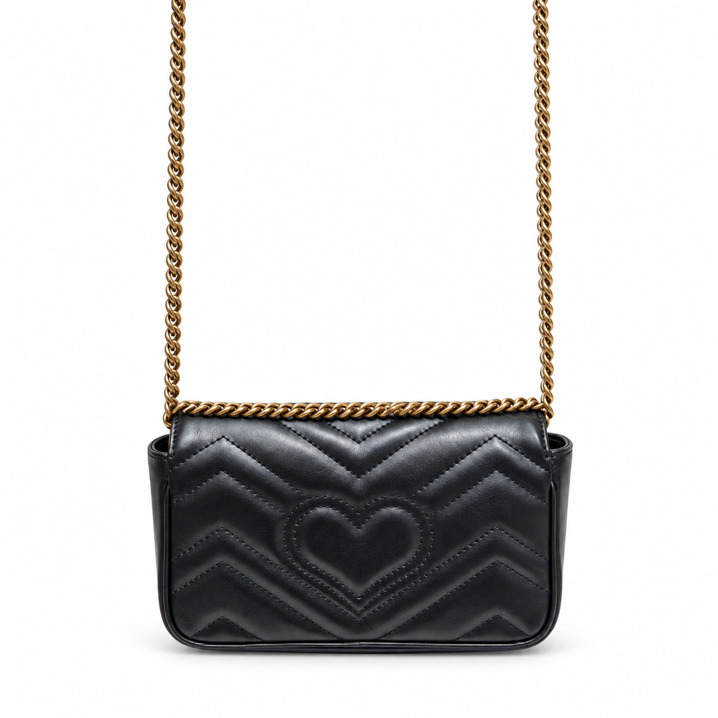 Gucci GG Marmont Super Mini Bag in Black Matelassé