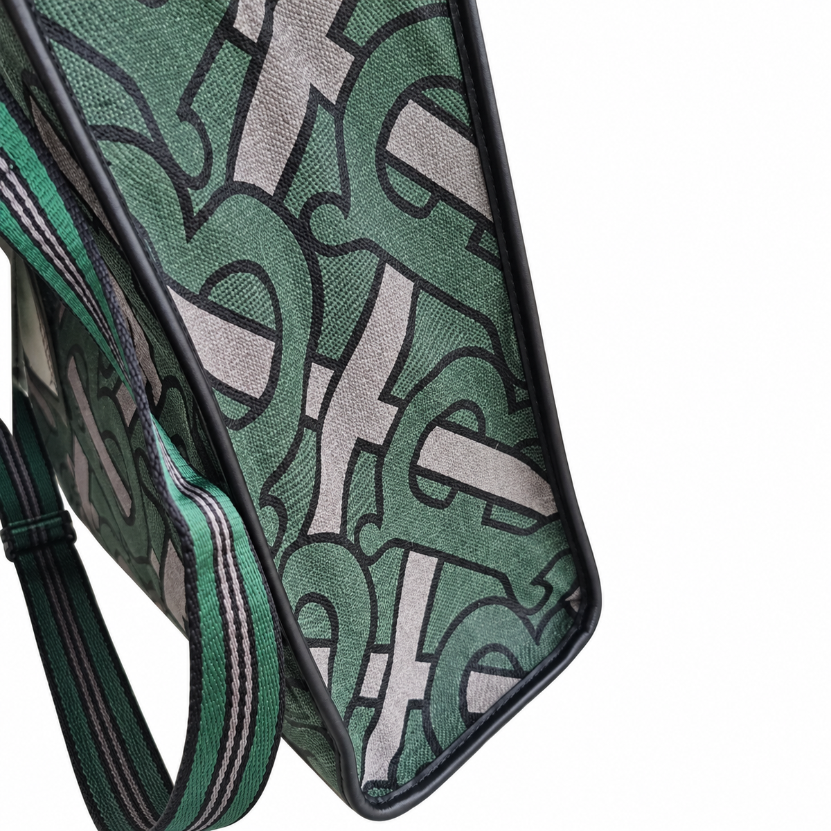 Burberry Heritage Green Monogram Tote Bag