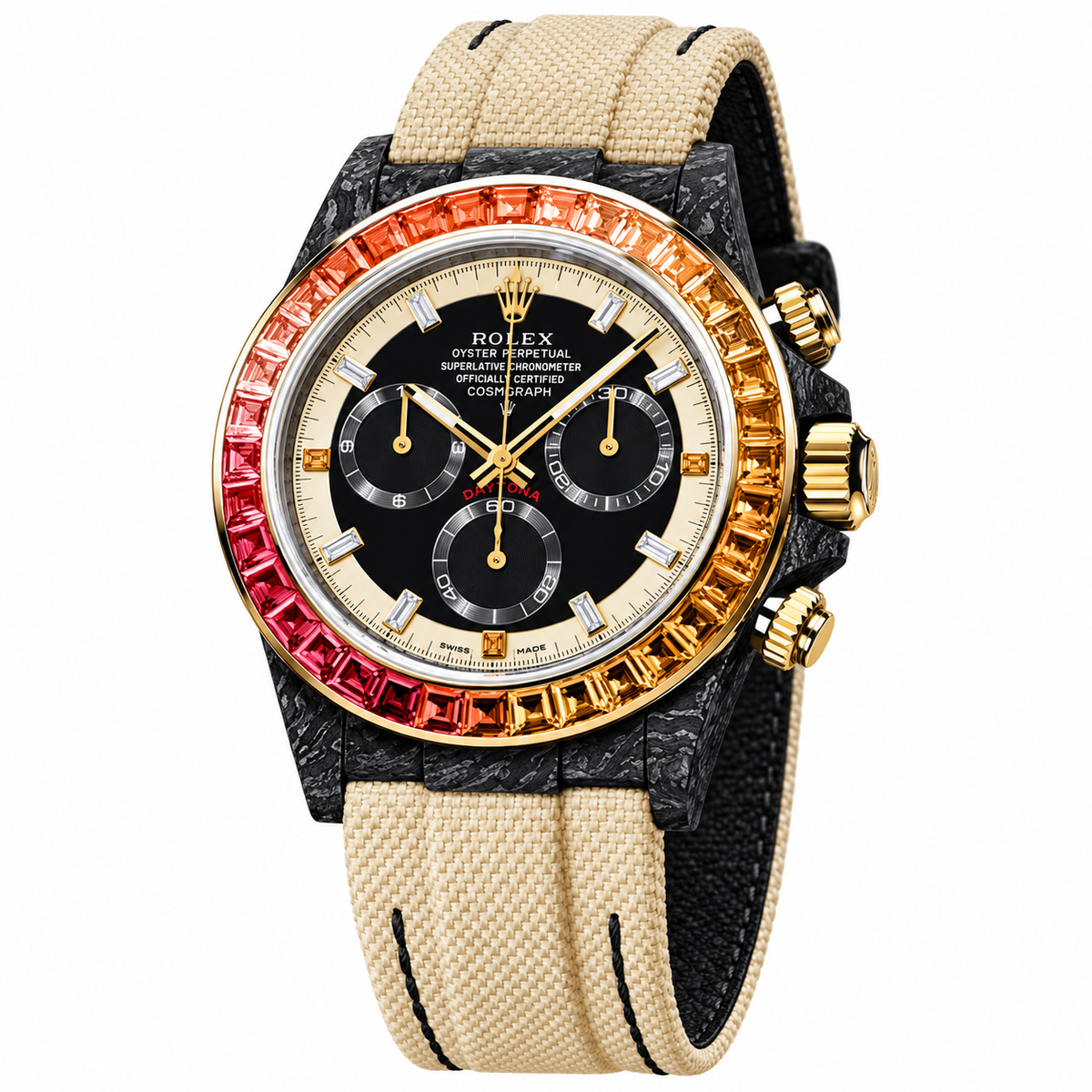 Rolex Sunset Bezel Black Dial Watch