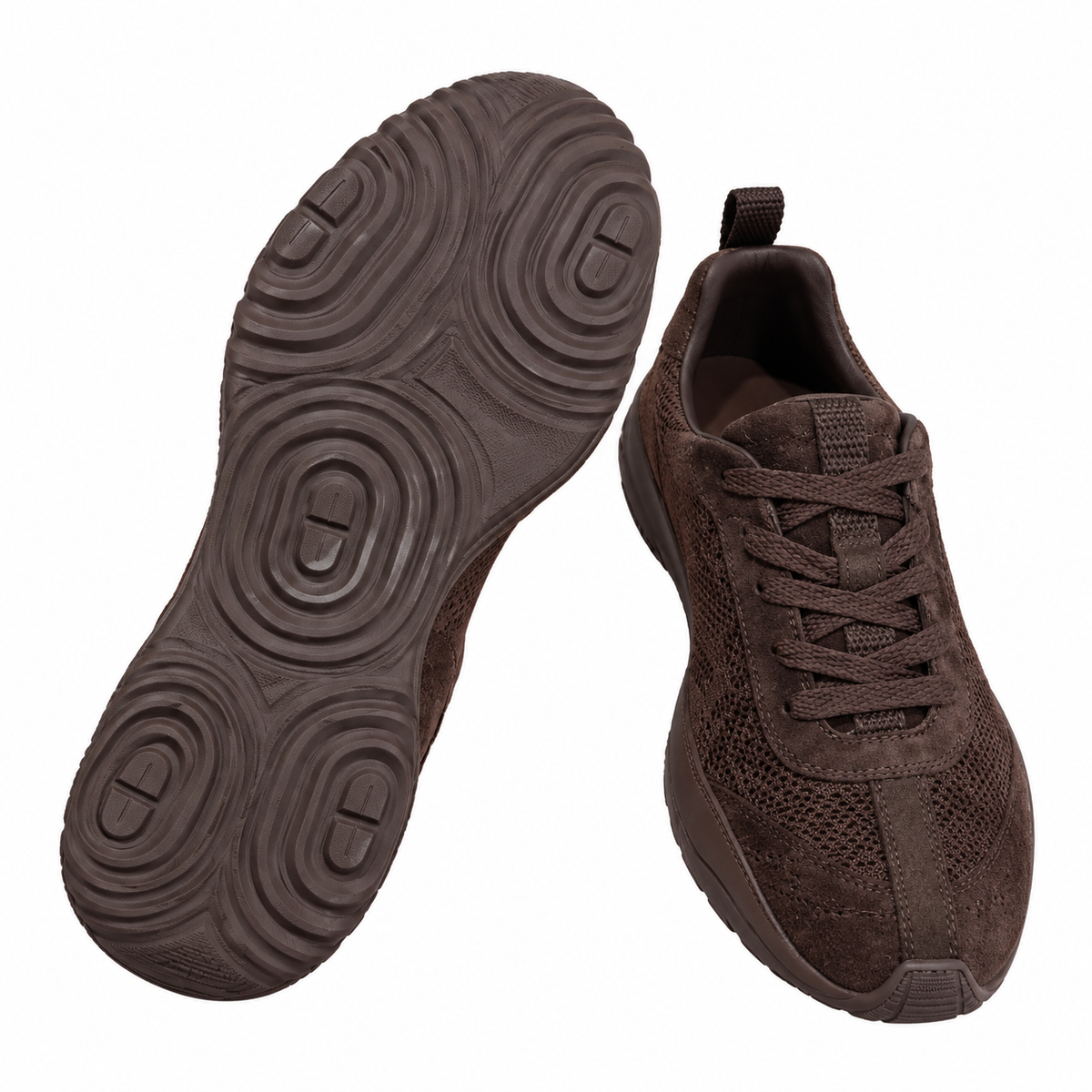Hermès Dark Brown Perforated Low-Top Sneakers