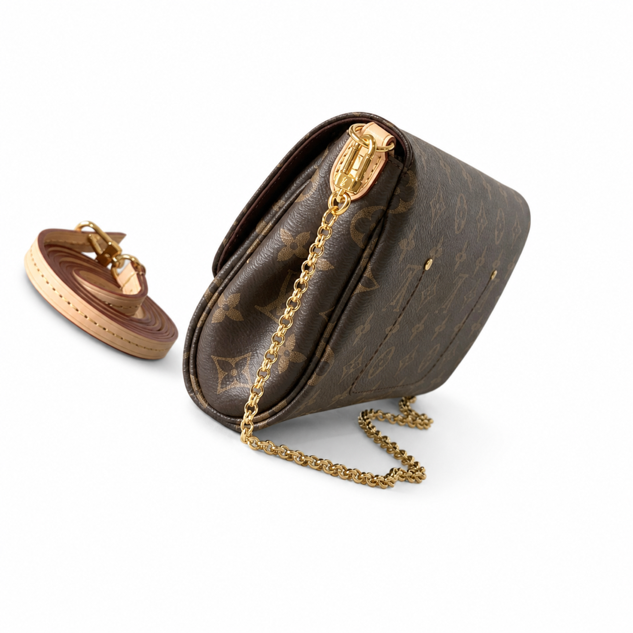 Louis Vuitton Favorite MM — Monogram Canvas, Gold Chain, Vachetta Long Strap & Triple Carry