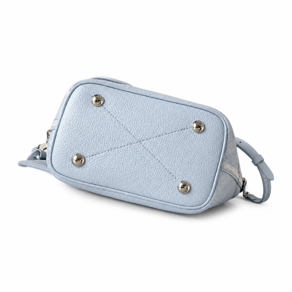 Louis Vuitton Blossom MM — Mahina Perforated Leather in Bleu Glacier with Coin Purse