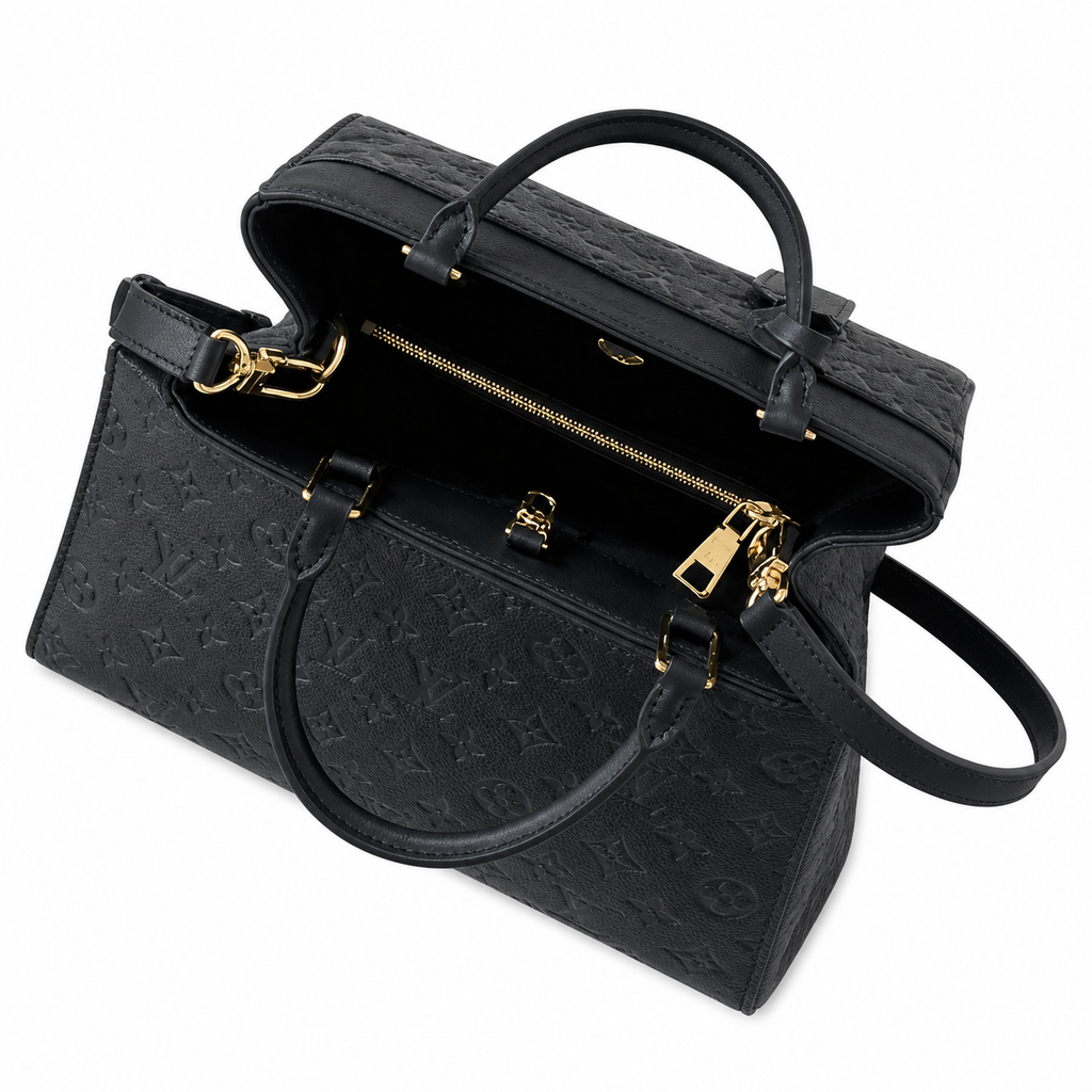Louis Vuitton Marelle MM — Noir Empreinte, Dual Rounded Top Handles, Front Pocket & Dual Zipper