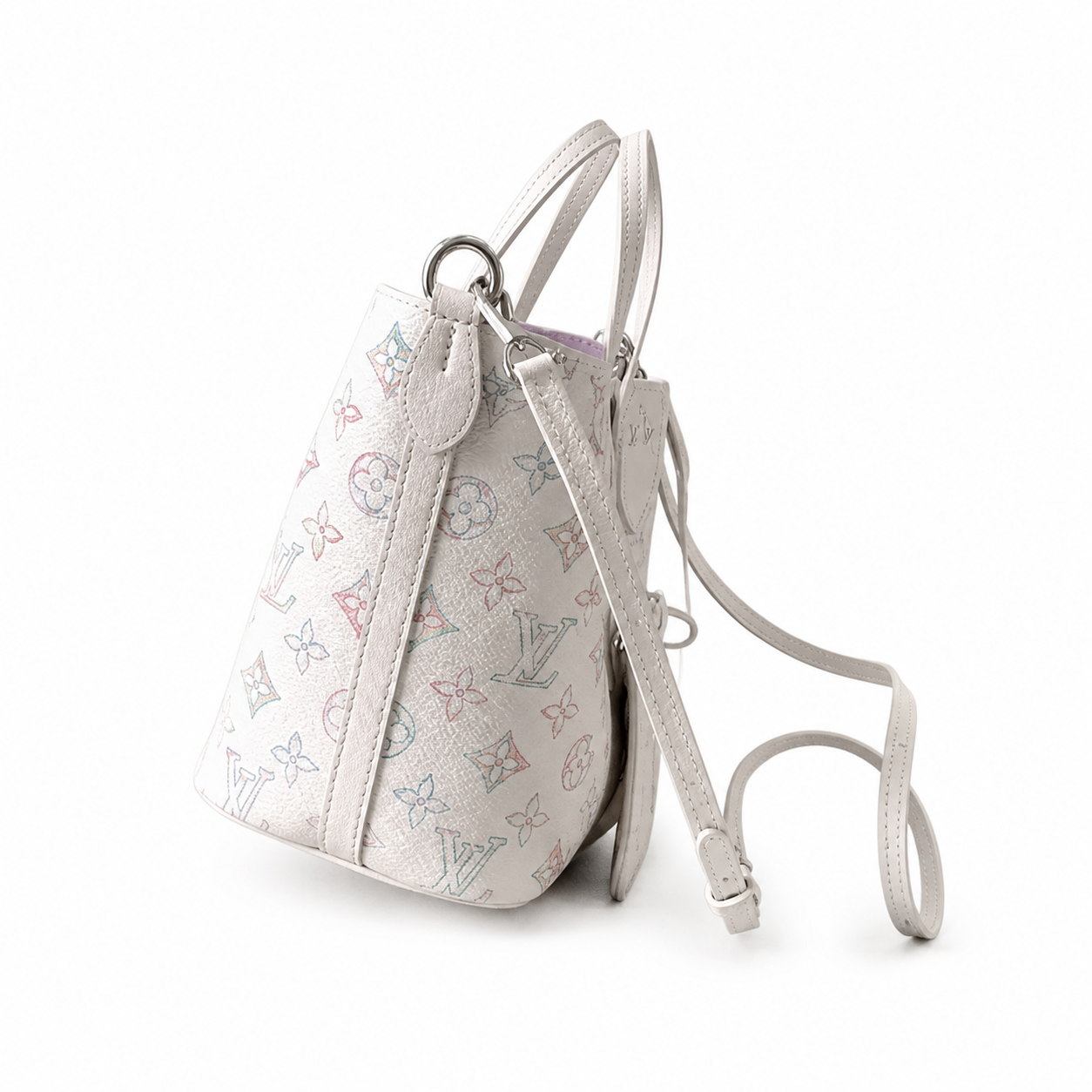 Louis Vuitton Muria — Mahina Perforated Leather in Crème with Lavender Rubber Interior