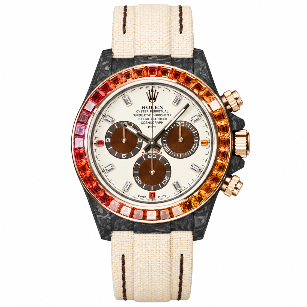Rolex Sunset Bezel Ivory Dial Watch