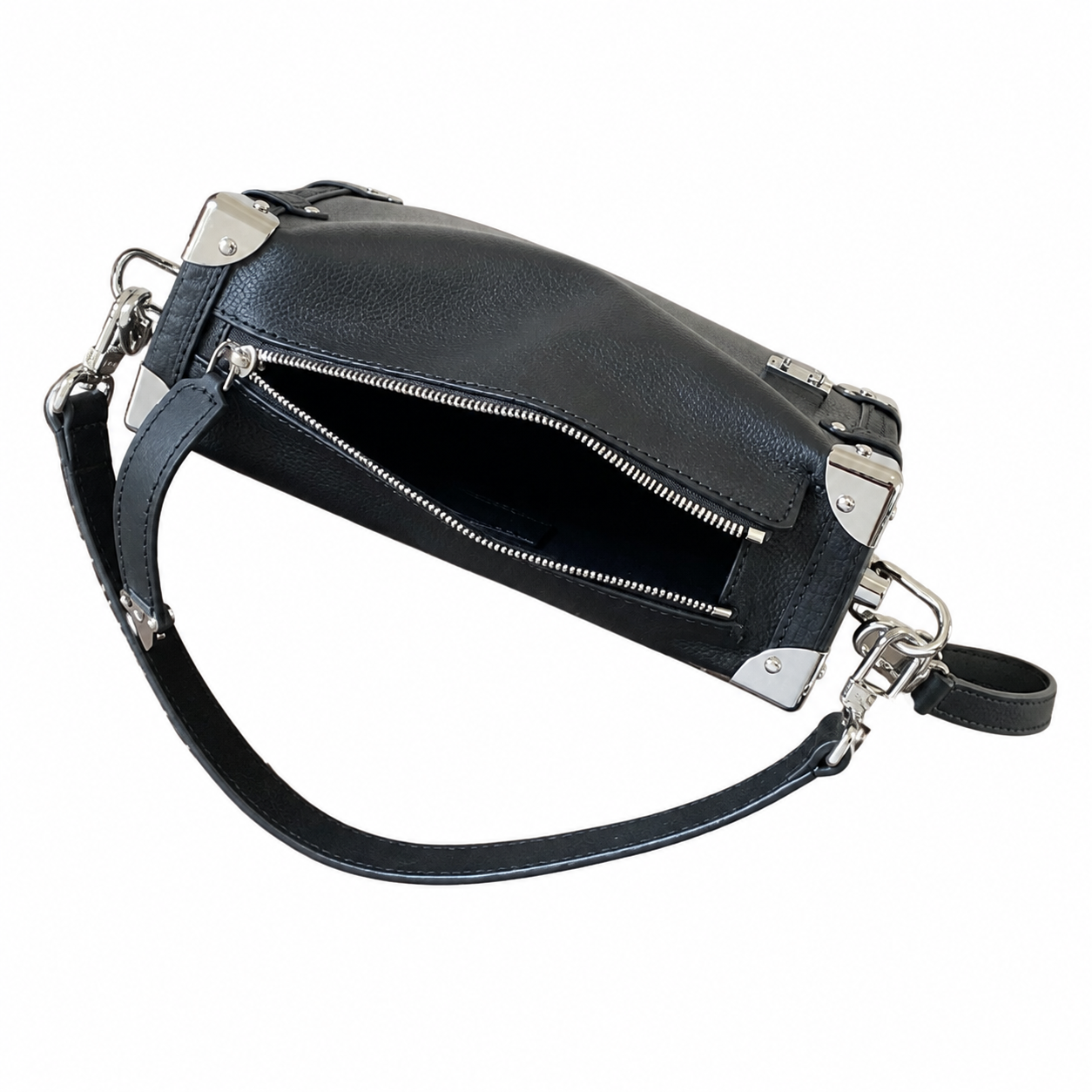 Louis Vuitton Soft Trunk — Noir Calfskin, Silver Corner Fittings & Side Lock Hardware