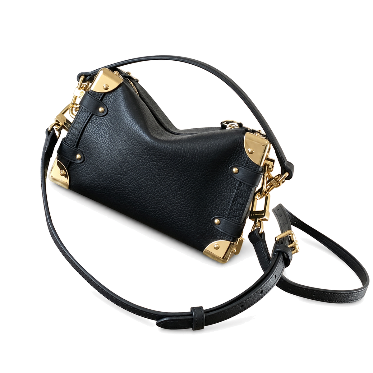 Louis Vuitton Soft Trunk — Noir Empreinte, Eight Gold Corner Plates & Turn-Lock Clasp
