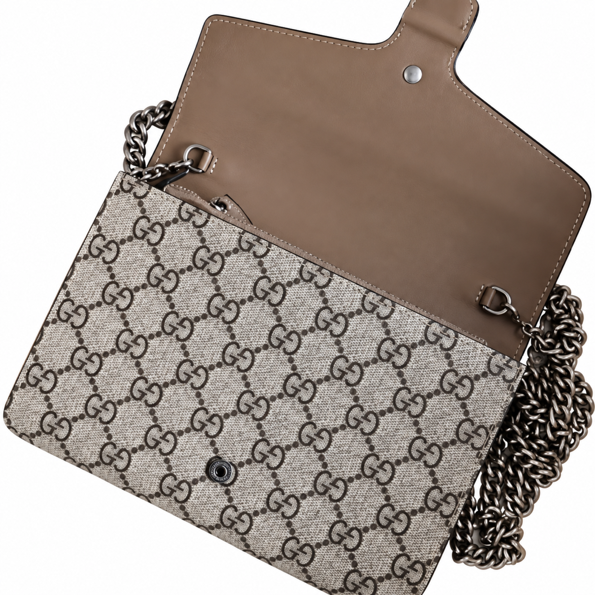 Gucci Dionysus Small Shoulder Bag in Beige GG Supreme Canvas